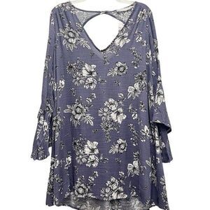 Lush Womens Lilac Long Sleeve Floral Blouse Size Small NWT